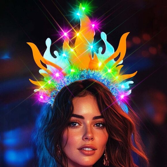Accessories - Light Up Flame Headband Glow Fire Costume Hair Accessories for Women